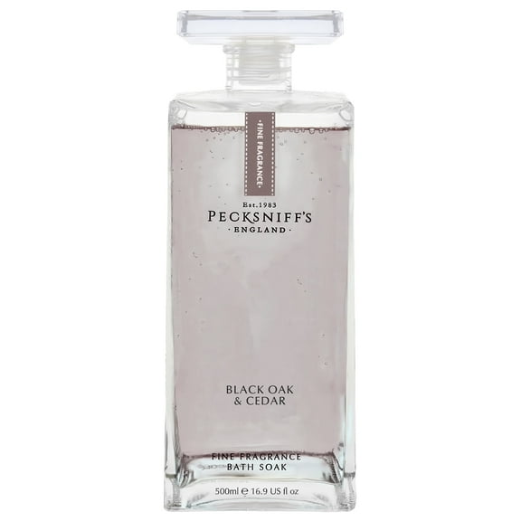 Pecksniffs Prestige Black Oak & Cedar Bath Soak Decanter | 500ml/16.9 Fl Oz