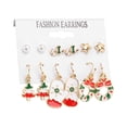 thumbnail image 3 of Christmas Earrings, 6 Pair Beautiful Portable Alloy Christmas Earrings  For Party, 3 of 8