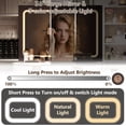 thumbnail image 4 of LAZZO 48" Wood Vanity with Glass Top, 3-Color Lights Mirror, Sliding Jewelry Organizer & Charging Station, White, 4 of 9