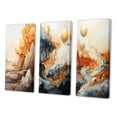 thumbnail image 3 of Designart "Abstract Mountain Landscape Illuminated by Full Moon I" Abstract Landscape Wall Art Set Of 3 - Abstract Landscapes Gold Gallery Wall Set For Home Decor, 3 of 6