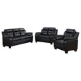 thumbnail image 2 of Coaster Finley 3-Piece Upholstered Padded Arm Tufted Sofa Set, Black, 2 of 16