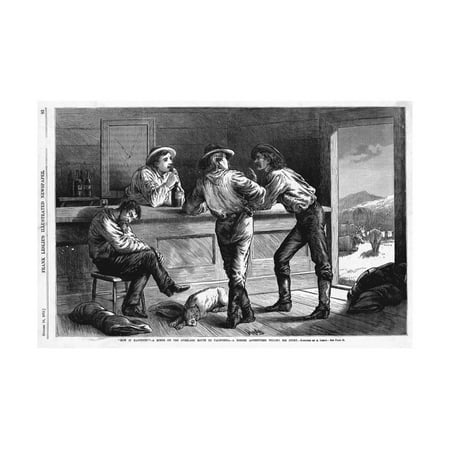 The Door Stop How it Happened --A Scene on the Overland Route to California--A Border Adventurer Telling His Sto Print Wall Art ()