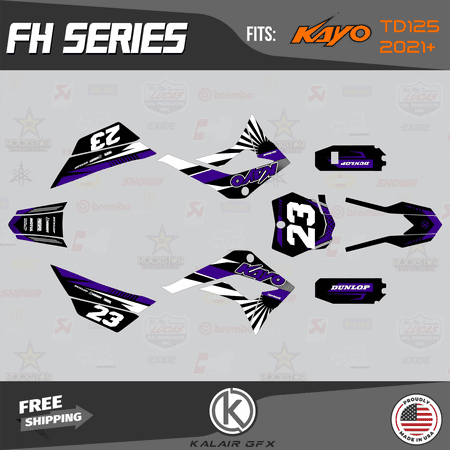 Kalair GFX Graphics Kit for Kayo PIT BIKE TD125 (2021+) Fh Series