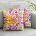 thumbnail image 3 of Nawypu  Bohemian Floral Cushion Covers, Boho Throw Pillow Covers Yellow Purple Ombre Flowers Pillow Covers,Retro Ethnic Design Persian Tribal Pattern Cushion Cases Waterproof, 3 of 5