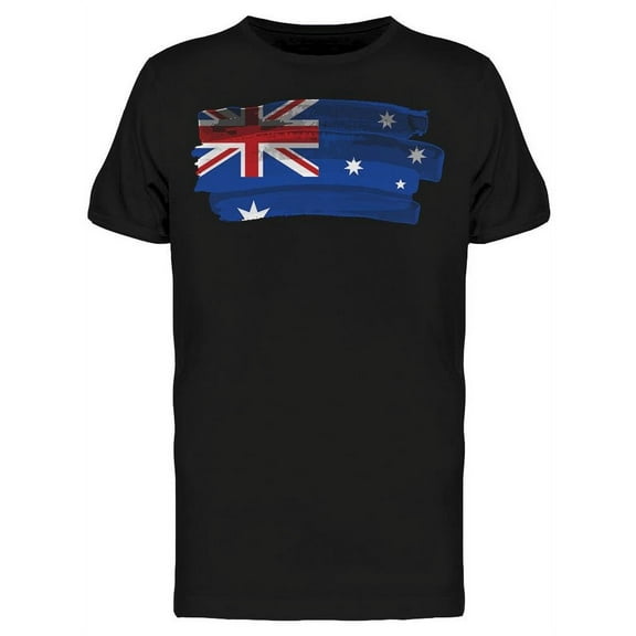 Australian Flag W/Brush Stroke T-Shirt Men -Image by Shutterstock, Male Large