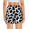 thumbnail image 2 of Lsque Cow Print Black White Printed Women's Running Shorts with Liner Pockets,Elastic Quick Dry Workout Athletic Gym Yoga Shorts,Womens High Waist Shorts-XX-Large, 2 of 9