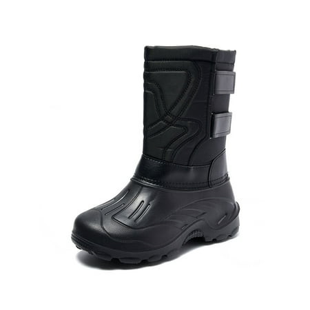 

Gomelly Mens Snow Boot Waterproof Work Shoes Mid Calf Rain Boots Comfort Winter Shoe Cold Weather Outdoor Black 8