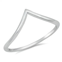 CHOOSE YOUR COLOR Thin Pointed Chevron Thumb High Polish Ring .925 Sterling Silver Band Female Size 11