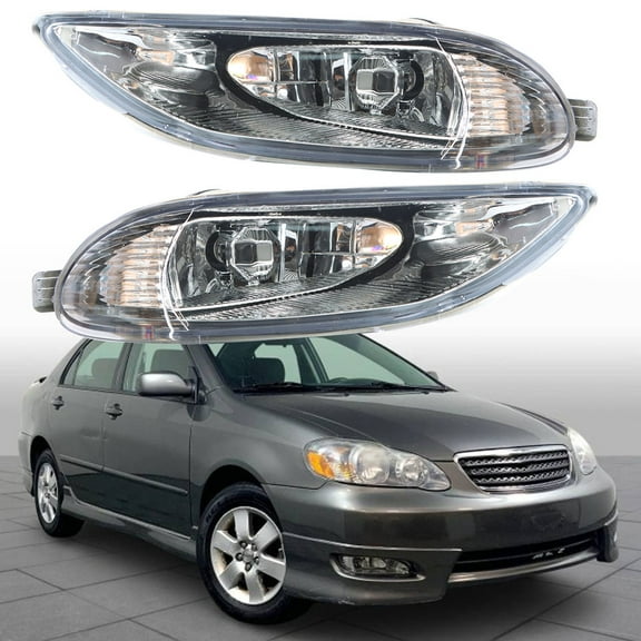SEBLAFF 2-Pack Clear Lens Bumper Driving Fog Light Assembly with Switch Wiring Kit for 2005-2008 Corolla, 2002-2004 Camry, 2002-2003 Solara