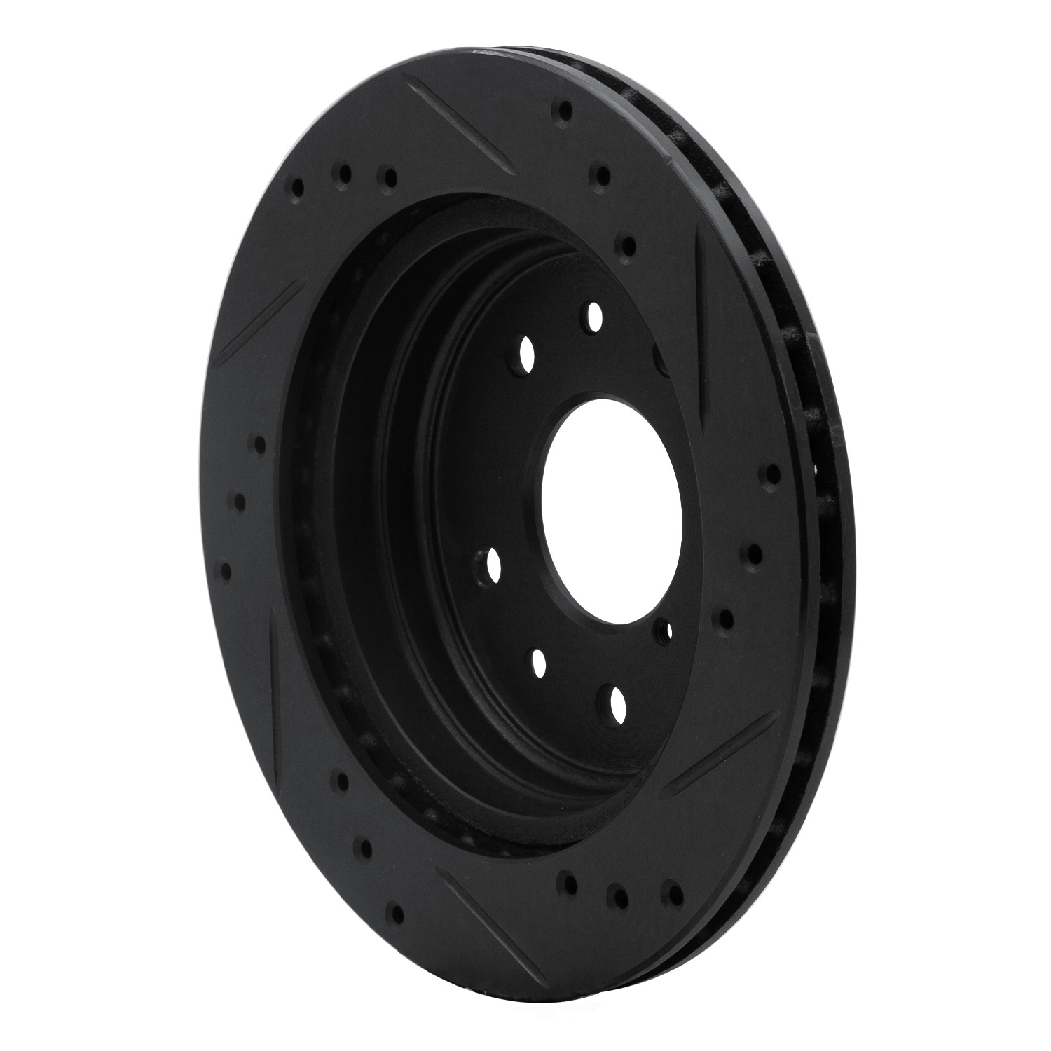 Dynamic Friction Company 633-80015L DFC Brake Rotor - Drilled And Slotted - Black
