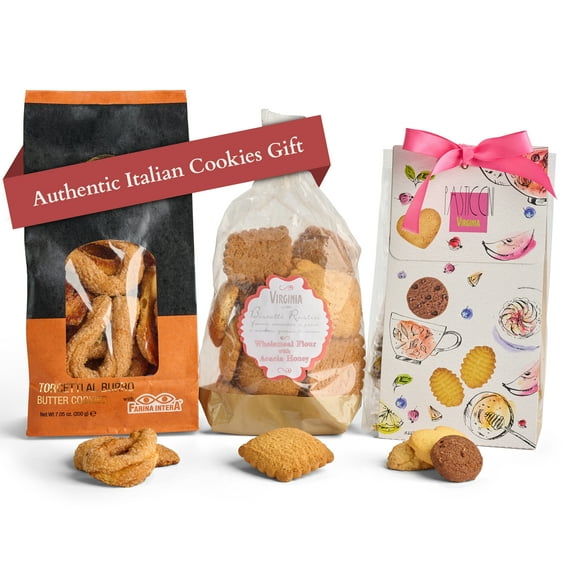 Mercato di Bellina Gift Basket of Italian Cookies From Italy - Authentic Gourmet Cookies Gift Box for Birthday, Holidays, Mother's Day, Father's Day, Assorted Flavors From Italy