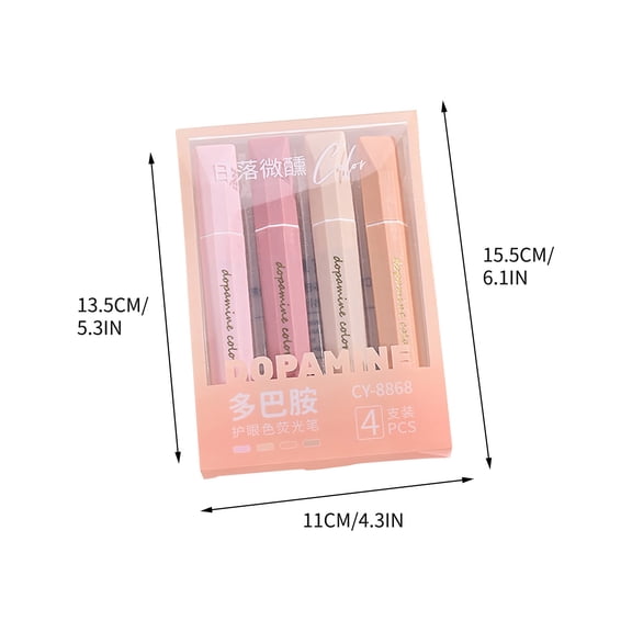 Momihoom Dopamine Eye-Care Highlighter Set, Colorful Marker Pens for Study and Office