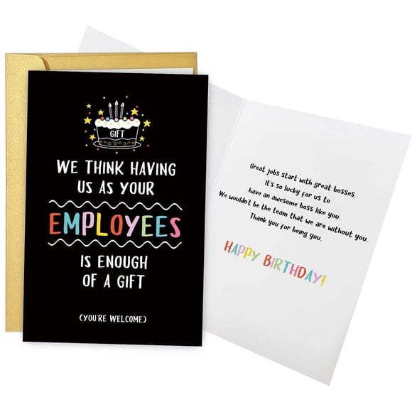 Tarjeta de cumpleaños divertida Obbyidk, regalo gracioso para jefes y empleados