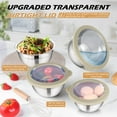 thumbnail image 3 of Walchoice Mixing Bowls Set of 7, Stainless Steel Prep Bowls with Airtight Clear Lids, Metal Nesting Salad Bowls for Cooking Serving Storing, Dishwasher Safe, 4.6/ 3.5/ 2.6/ 2/ 1.5/ 1/ 0.7 QT - Khaki, 3 of 7
