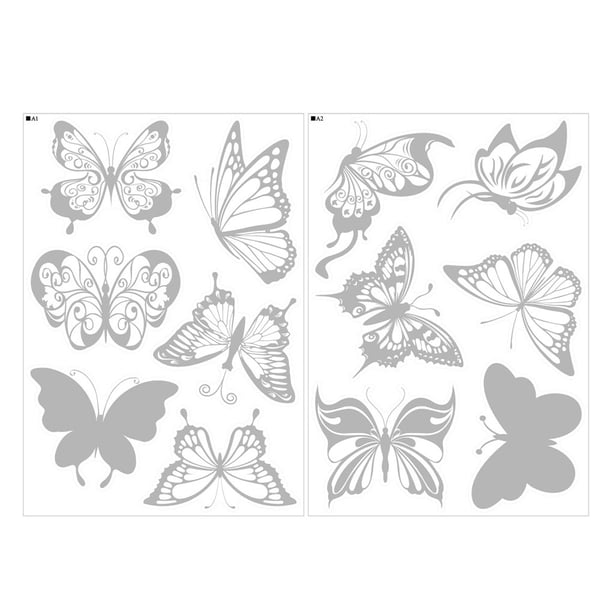 Yuarrent Pegatinas de pájaros para ventana, prevención de golpes extraíble, pegatinas de vinilo autoadhesivas anticolisión para vidrio, decoración Decoración del hogar MariposasA1A2 Yuarrent HA060858-01