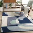 thumbnail image 2 of Hauteloom Crawfordsville Wool Living Room, Bedroom Area Rug - Modern - Blue, Green - 8'-Round, 2 of 15