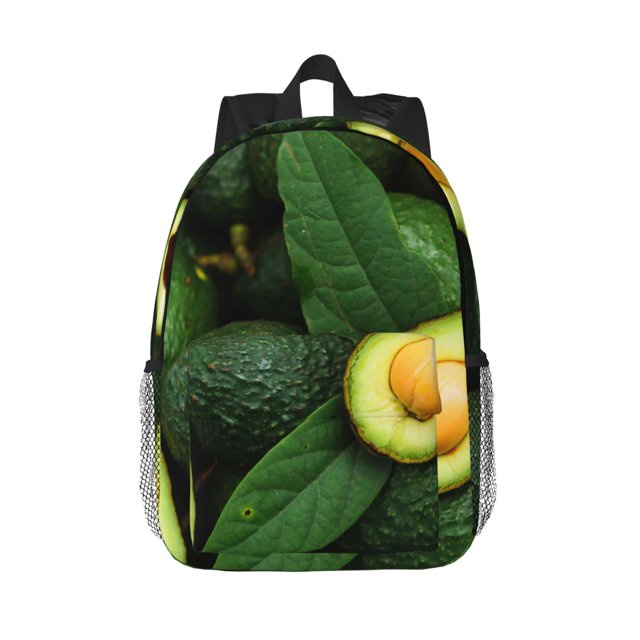 Lukts Fresh Avocados Pattern 15 Inch Student Backpack, Waterproof Laptop Backpack with Adjustable Shoulder Straps, Lightweight Travel, Campus Backpack, Unisex