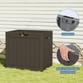 thumbnail image 5 of CONCETTA 31-Gallon Waterproof Deck Box, UV-Resistant Resin Outdoor Storage, Lockable Wide-Opening Lid, Garden Patio Storage Bench, Brown, 5 of 12