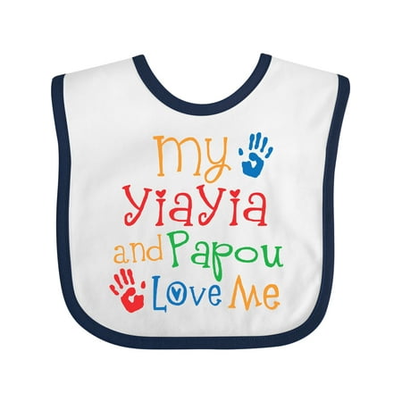 

Inktastic My Yiayia and Papou Love Me Boys or Girls Baby Bib