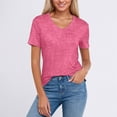 thumbnail image 2 of Tshirts Shirts for Women Short Sleeves Pink Basic Tee Shirt Spring Tops for Women, 2 of 5