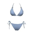 thumbnail image 1 of Traje de Baño Ocean Pacific para Mujer Bikini con Textura y Argolla en Pecho, Amarre ajustable en Cintura Azul Talla G 2 Piezas, 1 of 4