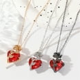 thumbnail image 2 of Yesbay Dark Red Faux Rose Pendant Necklace for Women Zircon Love Heart Flower Choker Gothic Punk Jewelry for Dating Daily Wear Banquet Party, 2 of 8