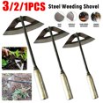 thumbnail image 2 of 1-5PCS All-Steel Hardened Hollow Hoe Handheld Weeding Rake Multifunctional Weed Remover Steel Grass Rake Gardening Tools 농기구 army green, 2 of 6