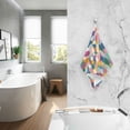 thumbnail image 2 of Yayeee 2 Pack Hand Towels for Bathroom 100% Cotton 16" x 28" Soft Absorbent Kitchen Towel, Dark Colorful Circles, 2 of 7