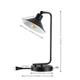 thumbnail image 3 of SAFAVIEH Nadav 16 in. Mid-century Black Iron USB Port Table Lamp with Black Shade, 3 of 7