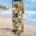 thumbnail image 4 of TMOYZQ Palazzo Pants for Women 2025, Elastic High Waisted Boho Casual Loose Wide Leg Pants Plus Size Print Baggy Lounge Trouser Pants on Clearance, 4 of 6