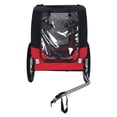 thumbnail image 3 of Large Bike Trailer for Dogs with Anti-bump Suspension, 120LB Capacity Foldable Pet Carrier with Breathable Mesh Windows, for Medium Dogs Cycling, Camping, Black and Red, 3 of 9
