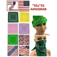 thumbnail image 3 of grinderPUNCH Adult Cotton Paisley Print BANDANA  Unisex Head Wrap Scarf Wristband 22” - Arctic USA Flag, 3 of 5