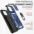 thumbnail image 6 of JTCASES for iPhone 15 Pro Max Case, Heavy Duty Protection Magnetic Car Mount Rotating Stand [Slide Camera Window] Rugged Shockproof Anti-fall Shell for iPhone 15 Pro Max, Blue, 6 of 8