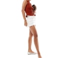 thumbnail image 4 of Women Shirred Tank Top Ruffle Sleeveless Tanks Frill Smocked Crew Neck Tops Brown S, 4 of 6