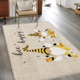 thumbnail image 2 of Bee Gnomes Area Rugs 4'x6', Washable Small Throw Rugs for Office Bathroom, Farmhouse Spring Daisy Honey Flowers Indoor Outdoor Rug Non-Slip Low Pile Carpet Runner Reversible Floor Mats, 2 of 8