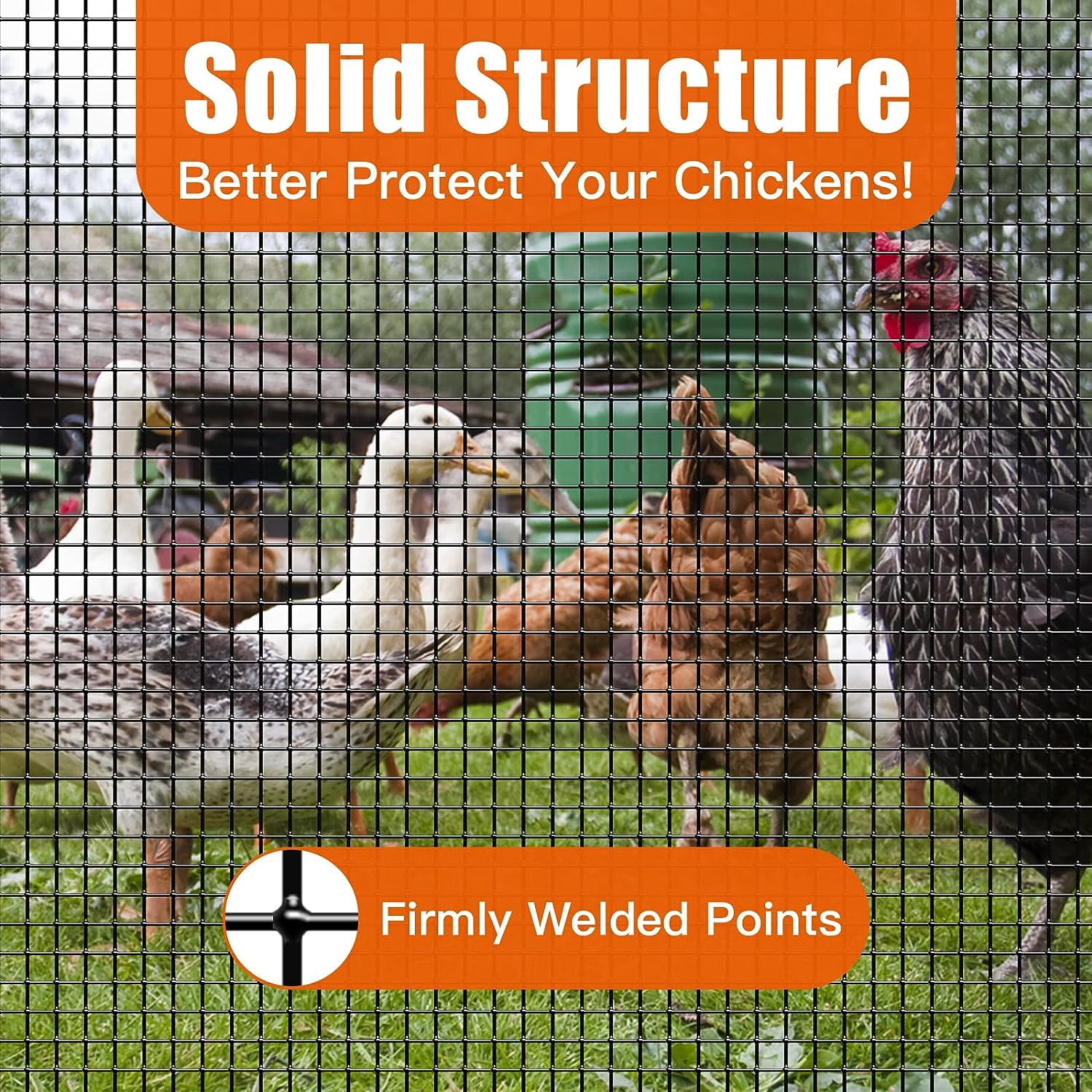 Black 21 Gauge 1/4 Inch Hardware Cloth - Vinyl Coated Welded Wire Mesh Roll - Duty Rust Proof Fencing for Gardens, Poultry Animal Netting Cage Screen (Black 24" x 50' 1/4inch ）