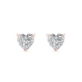 thumbnail image 3 of 1.5 Ct Heart Cut Studs Clear Moissanite 14K Rose Solid Solid Gold Everyday Dainty Earrings Push Back, 3 of 7