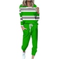 thumbnail image 2 of Frostluinai Striped Sweatsuits for Women 2 Piece Color Block Long Sleeve Tops Drawstring Wasit Sweat Pants Plus Size Lounge Sets with Pocket, 2 of 5