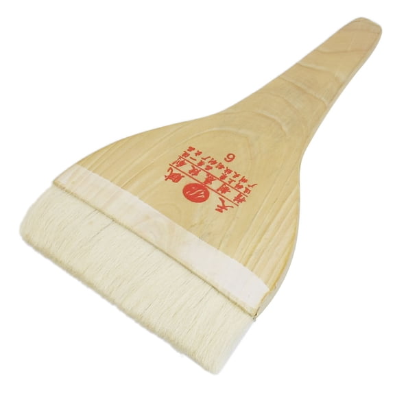 Beige Faux Wool Filament Wooden Handle Store Decoration Paint Brush 6" Width