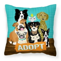Carolines Treasures VHA3007PW1414 Adopt Pets Adoption Fabric Decorative Pillow 14Hx14W multicolor