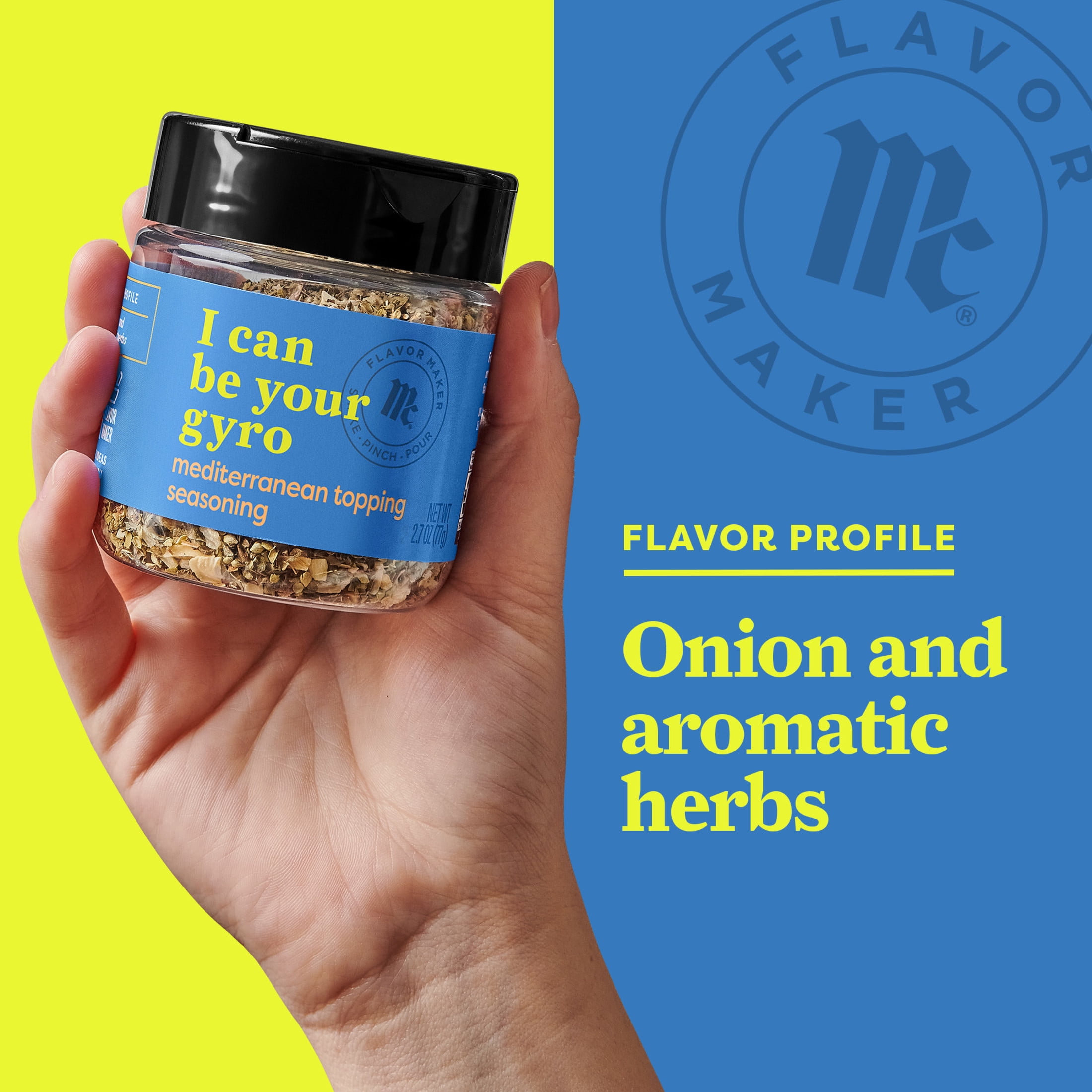 McCormick Flavor Maker Mediterranean Topping Seasoning, 2.7 oz Jar