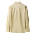 thumbnail image 4 of DPTALR Men Casual Buttons Slim Fit Turndown Solid Long Sleeve Blouse Shirt, 4 of 5