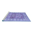 thumbnail image 2 of Ahgly Company Machine Washable Indoor Square Geometric Blue Traditional Area Rugs, 6' Square, 2 of 4