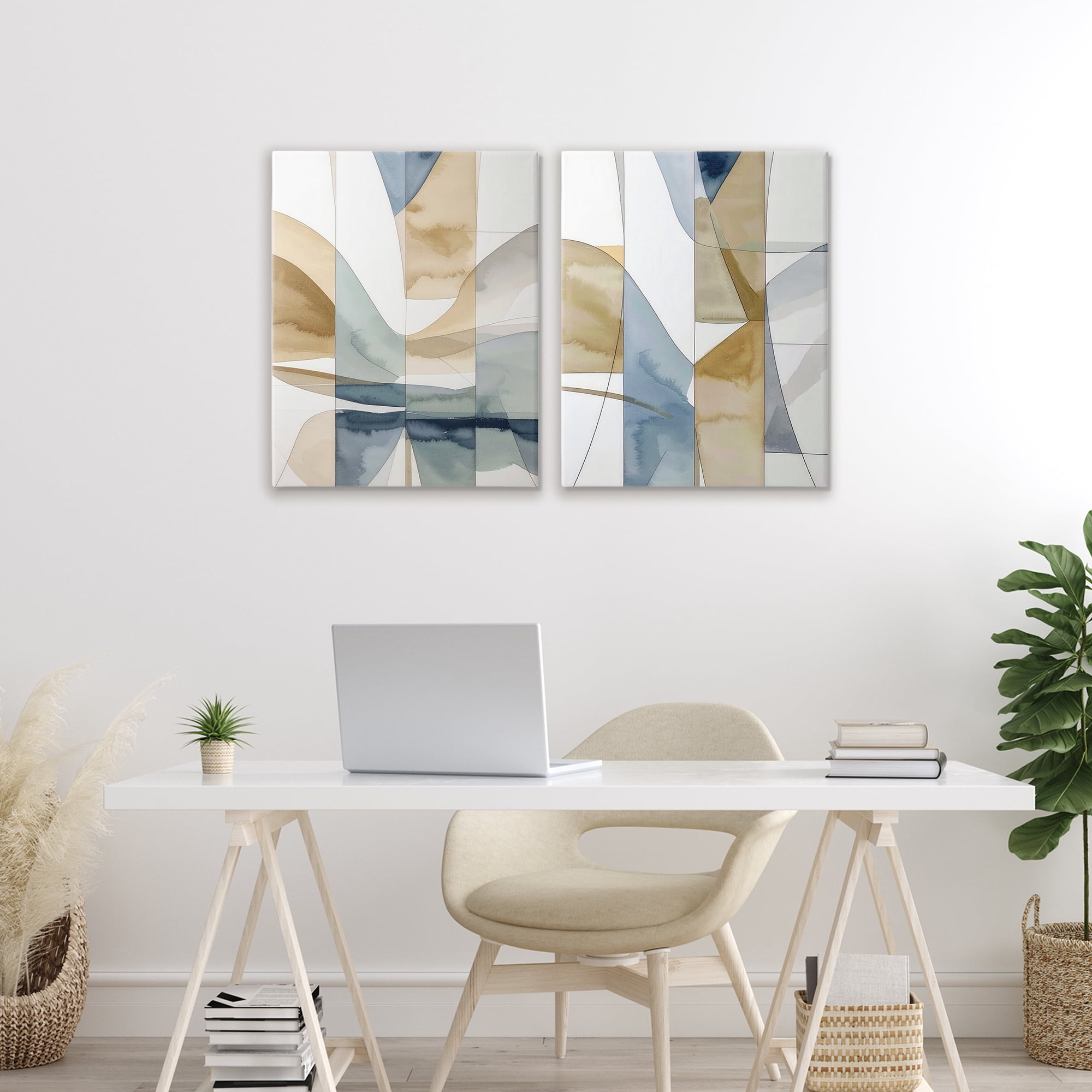 Stupell Industries Balanced Geographic Abstract 2 Piece Canvas Wall Art Set, design by Alonza Saunders