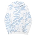 thumbnail image 2 of Unisex Floral Hibiscus Carolina Blue Fleece Hawaiian Pullover Hoodie Beach Sweatshirt, 2 of 11