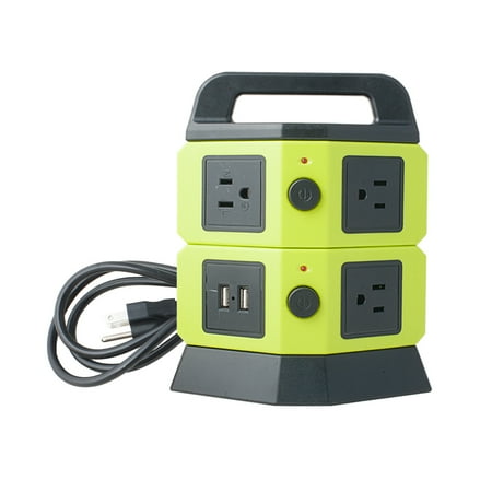 Power Socket Outlet - AC 110V-250V 5 Socket 2 USB Ports Power Outlet Vertical Multi-Socket