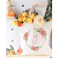 thumbnail image 3 of Personalized Colored Monogram Floral Cotton Canvas Tote Bag, 3 of 3