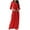 Red, variant on LLYwey s Womens Long Dresses Spring and V-Neck Solid Color Long-Sleeve Lace-Up Waist Skirt Dress New Maxi Dresses Khaki S