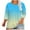 Sky Blue, variant on Plebaso Plus Size Tops for Women 3/4 Length Sleeve Tunic Shirts Loose Casual Summer Work Blouses