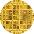 thumbnail image 1 of Ahgly Company Indoor Round Oriental Yellow Modern Area Rugs, 7' Round, 1 of 4